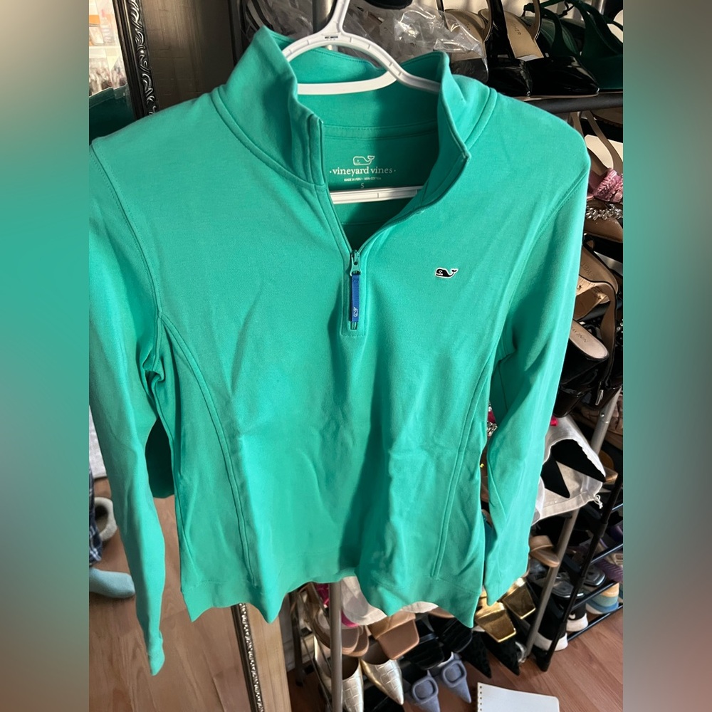Vineyard Vines Women's Teal quarter zip